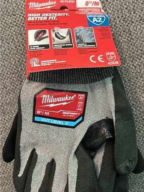 3- Pair of Milwaukee Men's Gray & Black Cut-Resistant Work Gloves (Size M)